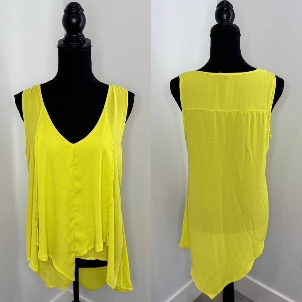 Love & Haight Green Sleeveless High-Low Top (M)